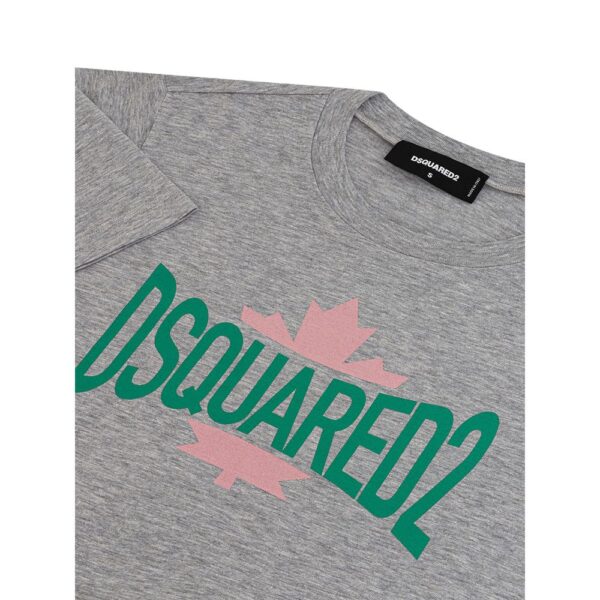 ⁦Dsquared² Chic Gray Cotton Tee for the Modern Woman⁩ – תמונה ⁦3⁩