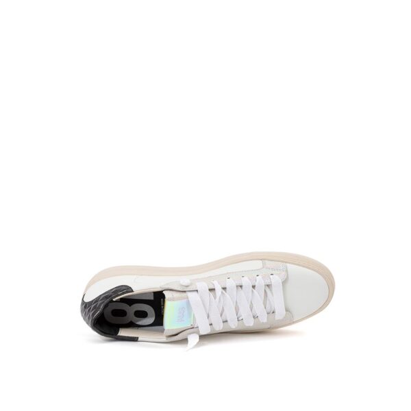 ⁦P448 Elevate Your Sneaker Game with All-White Italian Leather Kicks⁩ – תמונה ⁦5⁩