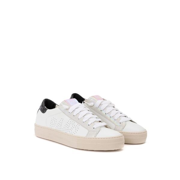 ⁦P448 Elevate Your Sneaker Game with All-White Italian Leather Kicks⁩ – תמונה ⁦6⁩