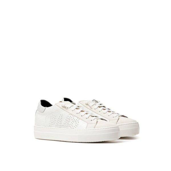 ⁦P448 White Leather Sneaker⁩ – תמונה ⁦2⁩