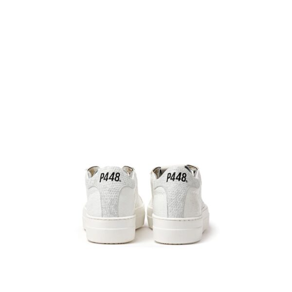 ⁦P448 White Leather Sneaker⁩ – תמונה ⁦3⁩