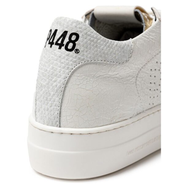 ⁦P448 White Leather Sneaker⁩ – תמונה ⁦5⁩