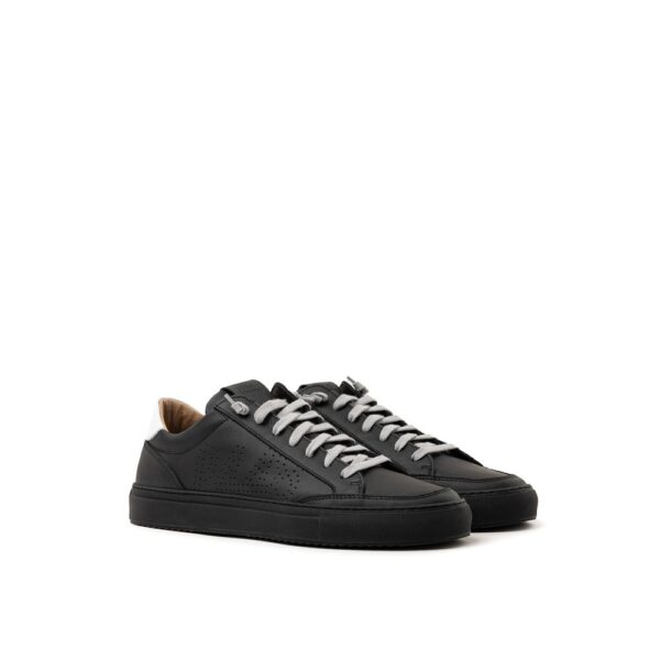 ⁦P448 Black Leather Sneaker⁩ – תמונה ⁦2⁩