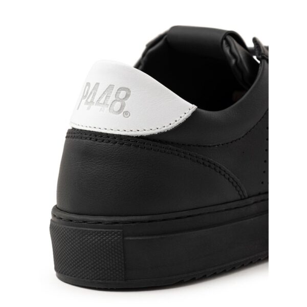 ⁦P448 Black Leather Sneaker⁩ – תמונה ⁦5⁩