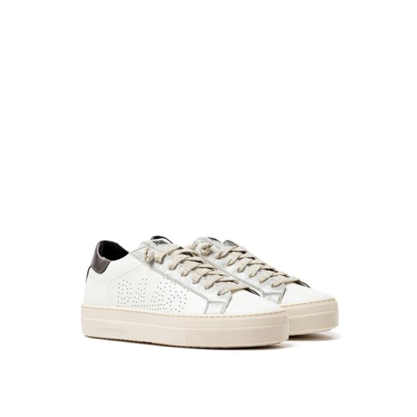 ⁦P448 White Leather Sneaker⁩ – תמונה ⁦2⁩