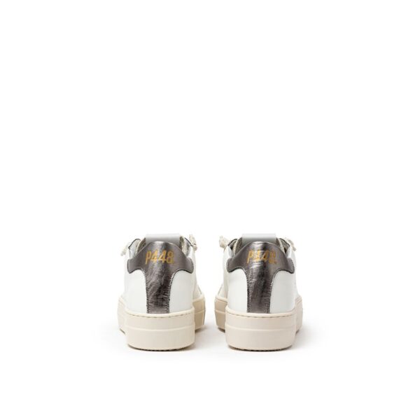 ⁦P448 White Leather Sneaker⁩ – תמונה ⁦3⁩