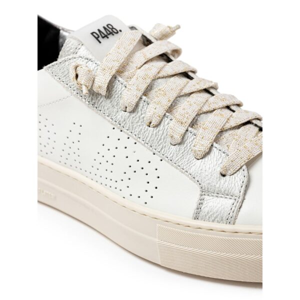⁦P448 White Leather Sneaker⁩ – תמונה ⁦4⁩