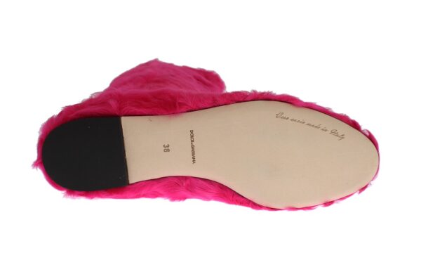 ⁦Dolce & Gabbana Elegant Pink Lambskin Fur Boots⁩ – תמונה ⁦6⁩
