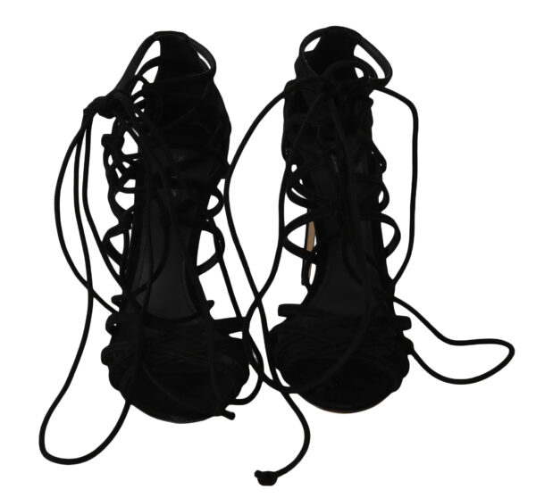 ⁦Dolce & Gabbana Elegant Black Suede Gladiator Stilettos⁩ – תמונה ⁦2⁩