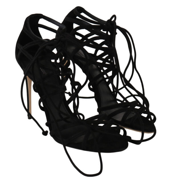 ⁦Dolce & Gabbana Elegant Black Suede Gladiator Stilettos⁩ – תמונה ⁦3⁩