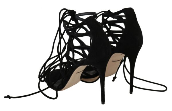 ⁦Dolce & Gabbana Elegant Black Suede Gladiator Stilettos⁩ – תמונה ⁦4⁩