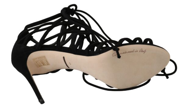 ⁦Dolce & Gabbana Elegant Black Suede Gladiator Stilettos⁩ – תמונה ⁦6⁩