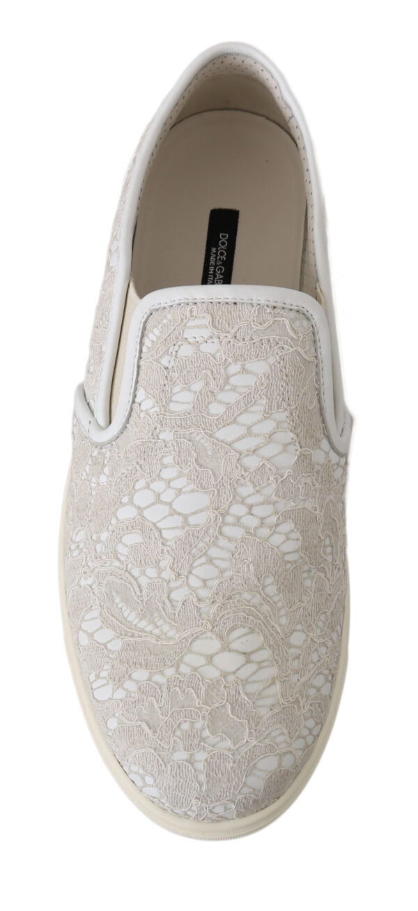 ⁦Dolce & Gabbana Elegant Off White Loafers for Ladies⁩ – תמונה ⁦4⁩