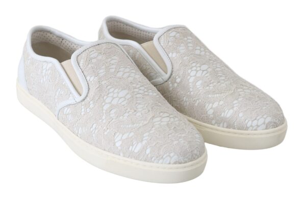 ⁦Dolce & Gabbana Elegant Off White Loafers for Ladies⁩ – תמונה ⁦8⁩