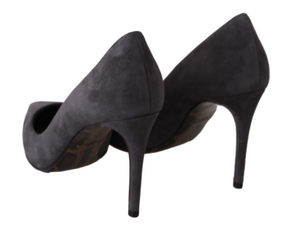 ⁦Dolce & Gabbana Elegant Gray Suede Stiletto Pumps⁩ – תמונה ⁦5⁩