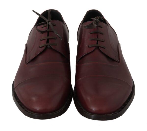 ⁦Dolce & Gabbana Elegant Bordeaux Leather Dress Shoes⁩ – תמונה ⁦2⁩