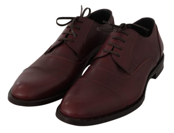 ⁦Dolce & Gabbana Elegant Bordeaux Leather Dress Shoes⁩ – תמונה ⁦3⁩