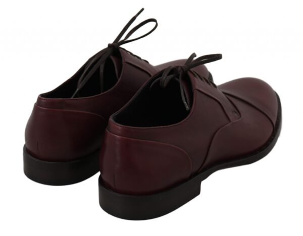 ⁦Dolce & Gabbana Elegant Bordeaux Leather Dress Shoes⁩ – תמונה ⁦4⁩