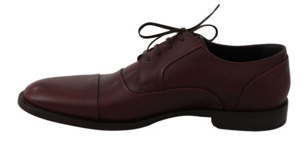 ⁦Dolce & Gabbana Elegant Bordeaux Leather Dress Shoes⁩ – תמונה ⁦5⁩