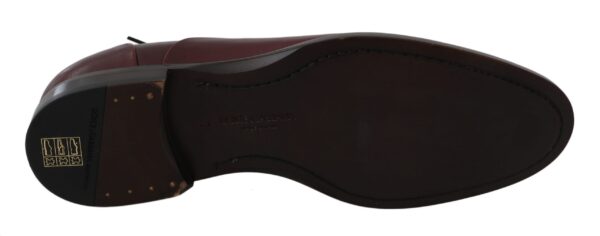 ⁦Dolce & Gabbana Elegant Bordeaux Leather Dress Shoes⁩ – תמונה ⁦6⁩
