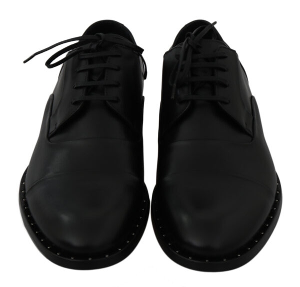 ⁦Dolce & Gabbana Sleek Black Leather Formal Dress Shoes⁩ – תמונה ⁦2⁩