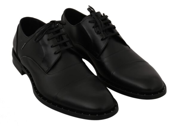 ⁦Dolce & Gabbana Sleek Black Leather Formal Dress Shoes⁩ – תמונה ⁦3⁩