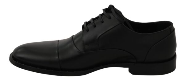 ⁦Dolce & Gabbana Sleek Black Leather Formal Dress Shoes⁩ – תמונה ⁦5⁩