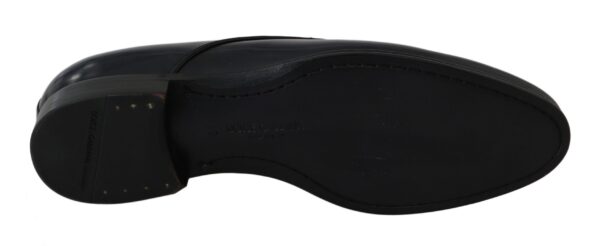 ⁦Dolce & Gabbana Elegant Dark Blue Leather Derby Dress Shoes⁩ – תמונה ⁦2⁩