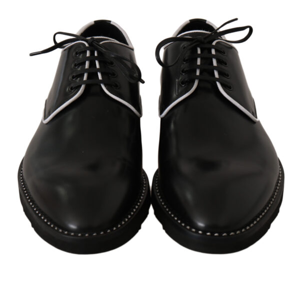 ⁦Dolce & Gabbana Elegant Black Leather Derby Dress Shoes⁩ – תמונה ⁦3⁩