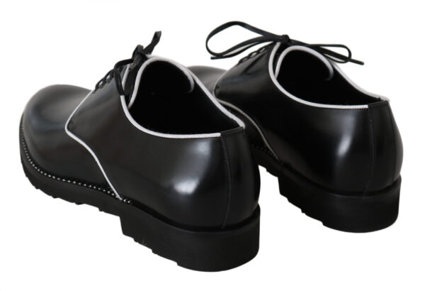 ⁦Dolce & Gabbana Elegant Black Leather Derby Dress Shoes⁩ – תמונה ⁦5⁩