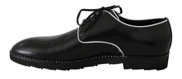 ⁦Dolce & Gabbana Elegant Black Leather Derby Dress Shoes⁩ – תמונה ⁦6⁩