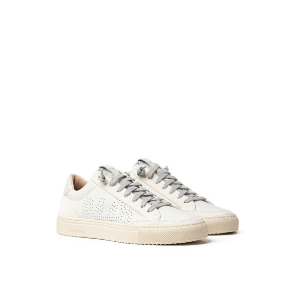 ⁦P448 White Leather Sneaker⁩ – תמונה ⁦2⁩