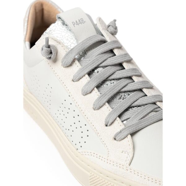 ⁦P448 White Leather Sneaker⁩ – תמונה ⁦4⁩