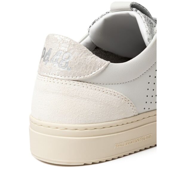 ⁦P448 White Leather Sneaker⁩ – תמונה ⁦5⁩