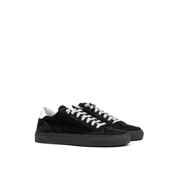 ⁦P448 Black Suede Leather Sneaker⁩ – תמונה ⁦2⁩