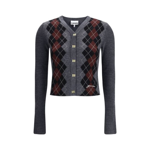 Ganni Check Cardigan