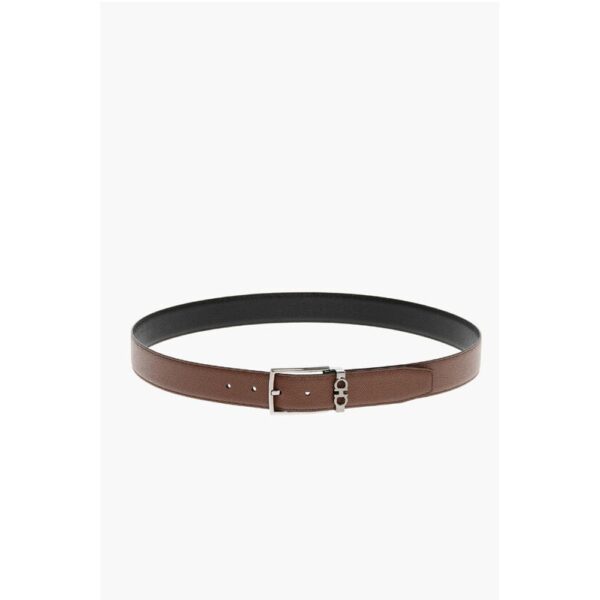 ⁦Salvatore Ferragamo Grain de Poudre Leather Belt with Reversible Design 35mm⁩ – תמונה ⁦3⁩