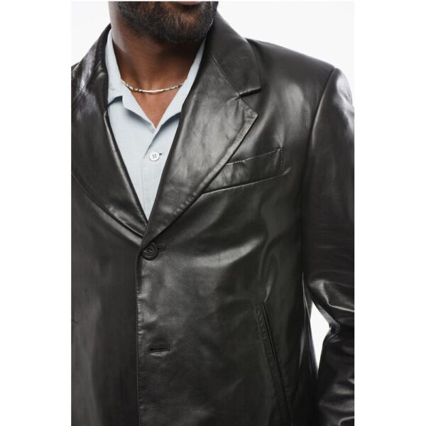 ⁦Salvatore Ferragamo Lamb Leather Blazer with Flush Pockets⁩ – תמונה ⁦3⁩