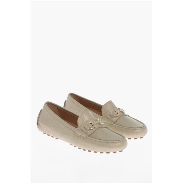Salvatore Ferragamo Hammered Leather ODILIA Loafer with Clamp
