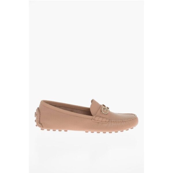 ⁦Salvatore Ferragamo Hammered Leather ODILIA Loafers With Clamps⁩ – תמונה ⁦4⁩
