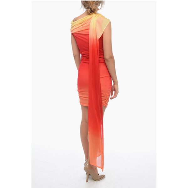 ⁦Salvatore Ferragamo Degradè Silk Chiffon Sheath Dress with Drape⁩ – תמונה ⁦2⁩