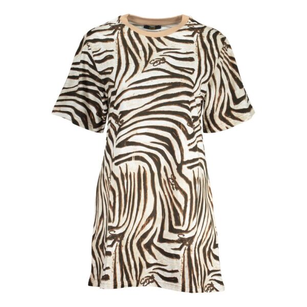 Cavalli Class Beige Cotton Dress
